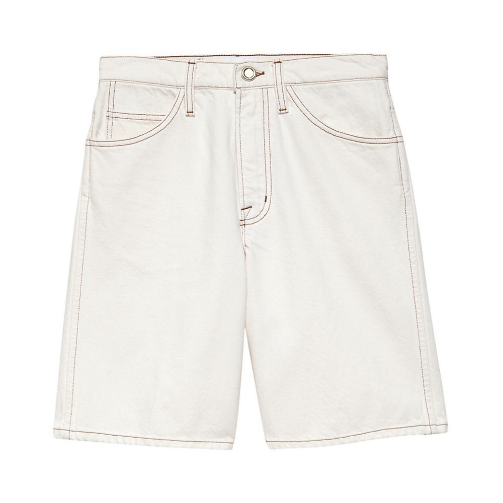 Frame Le Italien Bermuda Long Shorts Cream Off White Size 25 New - Picture 6 of 7